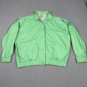 Vintage 80s Koret Francisca Womens Green Windbreaker Jacket Large Grandpa Core